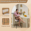 25 Inch 2-Piece Modern Upholstered Bar Stools with Back and Footrests