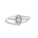 14K White Gold 1/5 Cttw Diamond Oval Shape With Halo Engagement Ring (H-I Color, I1-I2 Clarity) - Size 7