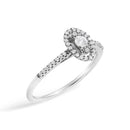 14K White Gold 1/5 Cttw Diamond Oval Shape With Halo Engagement Ring (H-I Color, I1-I2 Clarity) - Size 7