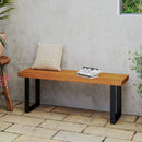 Acacia Wood Outdoor Bench 48 Inch Long Patio Dining Bench
