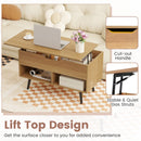 31.5 Inch Lift-Top Coffee Table with Hidden Storage and 2 Open Shelves