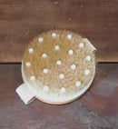 Round Palm Body Brush w/ Natural Bristles & Massage Nodules