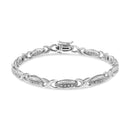 .925 Sterling Silver 1/5 Cttw Round-Cut Diamond "X" Link Bracelet - Size 7.50" (I-J Color, I2-I3 Clarity)