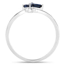 0.26 Carat Genuine Blue Sapphire .925 Sterling Silver Ring