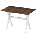 Modern Dining Table Wooden Kitchen Table with X-shaped Frame-White