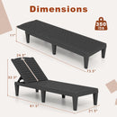 Outdoor PP Chaise Lounge Chairs Set of 2 with 4-Position Adjustable Backrests
