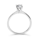 14K White Gold 1/2 Cttw Round Lab Grown Diamond 4 Prong Solitaire Engagement Ring (F-G Color, VS2-SI1 Clarity) - Size 7