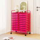 20 Removable Drawers Rolling Storage Cart Studio Organizer-Pink