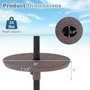 20 Inch Outdoor Adjustable Umbrella Table for 2 Sizes Patio Umbrella Pole