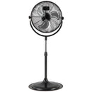 18 Inches High Velocity Pedestal Fan with 3 Speeds and Adjustable Height-Black
