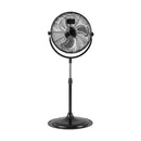 18 Inches High Velocity Pedestal Fan with 3 Speeds and Adjustable Height-Black