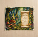 Personalized Enchanted Forest Blanket with Name - Once Upon a Time Frog Prince and Toadstool Fairytale Fleece Throw for Kids and Babies