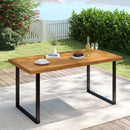 Acacia Wood Dining Table for 6 People Wooden Rectangular Table