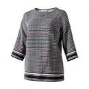 NY Collection Printed Tunic 3/4 Sleeve , Size Petite Medium Bicolor