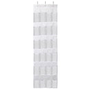 Over the Door Shoes Rack 24-Pocket Crystal Clear Organizer 6-Layer Hanging Storage Shelf for Shoes Slippers Small Toys Closet Cabinet