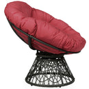 Rattan Papasan Chair Ergonomic 360-degree Swivel Soft Cushion Garden