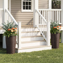 Round Plastic Planters Set of 2, 21 Inch Tall with Drainage