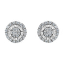 Sterling Silver Diamond Cluster Earrings (1 cttw, I-J Color, I2-I3 Clarity)