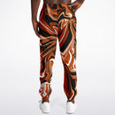 Burnt Orange, Black and White Abstract Melt Unisex Cargo Joggers (Fleece Lined)