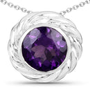 3.30 Carat Genuine Amethyst .925 Sterling Silver Pendant