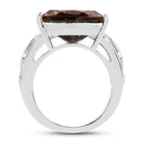 6.91 Carat Genuine Smoky Quartz .925 Sterling Silver Ring