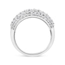 .925 Sterling Silver 2.00 Cttw Round and Baguette-Cut Diamond Cluster Ring (H-I Color, I1-I2 Clarity) - Size 7