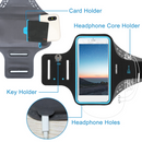 Phone Armband Case Sweat-resistant Armband Phone Holder 7in Max Phone Holder Adjustable w/ Headphone Cable Key Card Holder For Running Jogging Riding