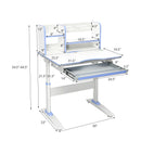 Kids Multifunctional Writing Desk with Tilt Desktop and Book Shelf