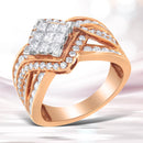 Two-Tone 10KT Gold Diamond Bypass Cocktail Ring (1 1/2 cttw, H-I Color, I1-I2 Clarity)