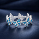 925 Sterling Silver Enamel Ring Size 6 for Women