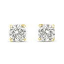 14K Yellow Gold 1.0 Cttw Lab Grown Diamond Solitaire Stud Earrings