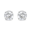 14K White Gold 1.0 Cttw 4-Prong Set Brilliant Round-Cut Solitaire Lab Grown Diamond Push Back Stud Earrings (E-F Color, VVS2-VS1 Clarity)