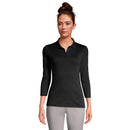 Lands End Womens 3/4 Sleeve Supima Cotton Polo Shirt