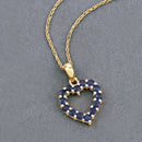 0.64 Carat Genuine Blue Sapphire 10K Yellow Gold Pendant