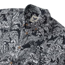 Men's Hawaiian Shirt Black Parrot In The Jungle 100% Cotton Button Down By Amy