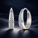 925 Sterling Silver White Gold Plated 1.3cm Moissanite Hoop Earrings for Women