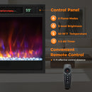 23 Inch 1500W Recessed Electric Fireplace Insert with Remote Control