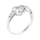 14K White Gold 1/8 Cttw Channel Set Round-Cut Diamond Heart Ring (H-I Color, SI2-I1 Clarity)