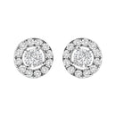 14K White Gold 3/4 Cttw Lab-Grown Diamond Floating Halo Stud Earring (F-G Color, VS1-VS2 Clarity)