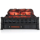 23 Inch Infrared Quartz Electric Fireplace Pinewood Log Heater with Adjustable Flame-Black