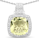 5.70 Carat Genuine Lemon Quartz .925 Sterling Silver Pendant