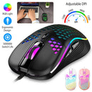 Wired Gaming Mouse 7200 DPI Laptop Optical Mouse Honeycomb Lightweight Mouse with 4 Adjustable DPI Levels 7 Changeable Colors 6 Keys