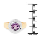 14K Yellow Gold Plated 2.25 Carat Genuine Amethyst .925 Sterling Silver Ring
