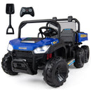 24V 2-Seater Kids Ride on Dump Truck 4WD with Electric Dump Bed and Lights