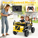 24V Ride On Excavator 4WD 2-Seater with Remote Control and Digging Arm-Yellow
