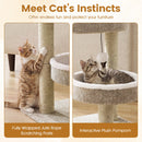 24" Cat Tower with Plush Perches & Scratching Posts