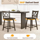 24/29 Inch Bar Stool Set of 2 Wooden Bar Chairs with Rubber Wood Frame