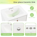 24 Inch Bathroom Vanity with Sink Combo and Adjustable Shelf-White
