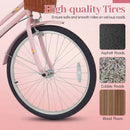 26" Beach Cruiser Bike for Women with Basket and Rear Rack