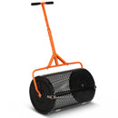 24 Inch Compost Spreader Peat Moss Spreader Roller with Height-Adjustable T-Shaped Handle